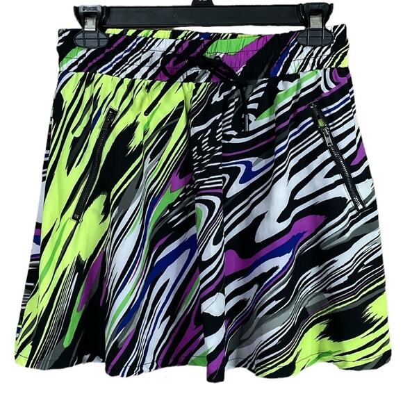 Fabletics Mikah Carnival Athletic Skirt With Pockets Neon Zigzag Pattern SZ XS - Picture 1 of 8